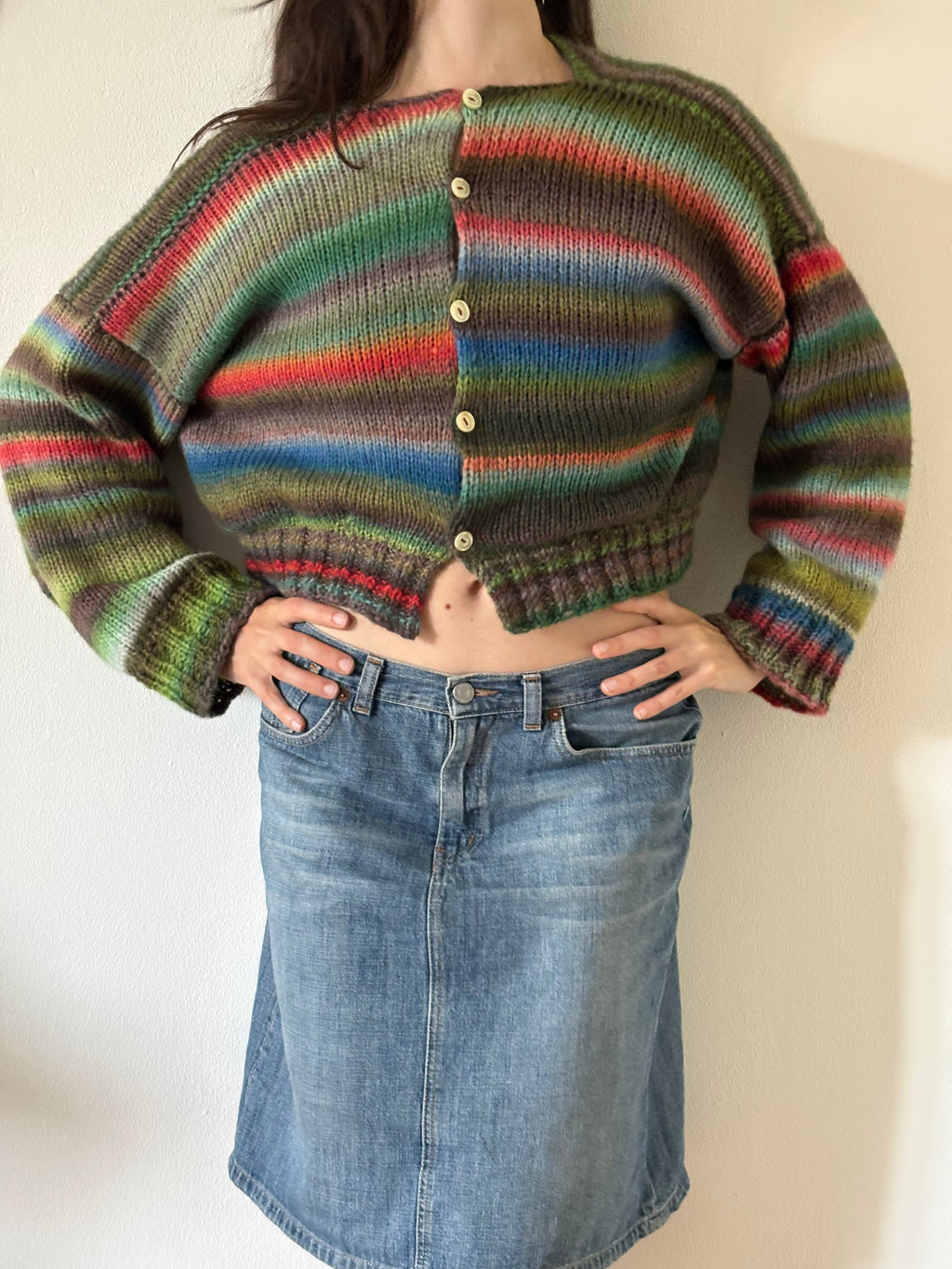 Cropped colorful sweater - Made to order