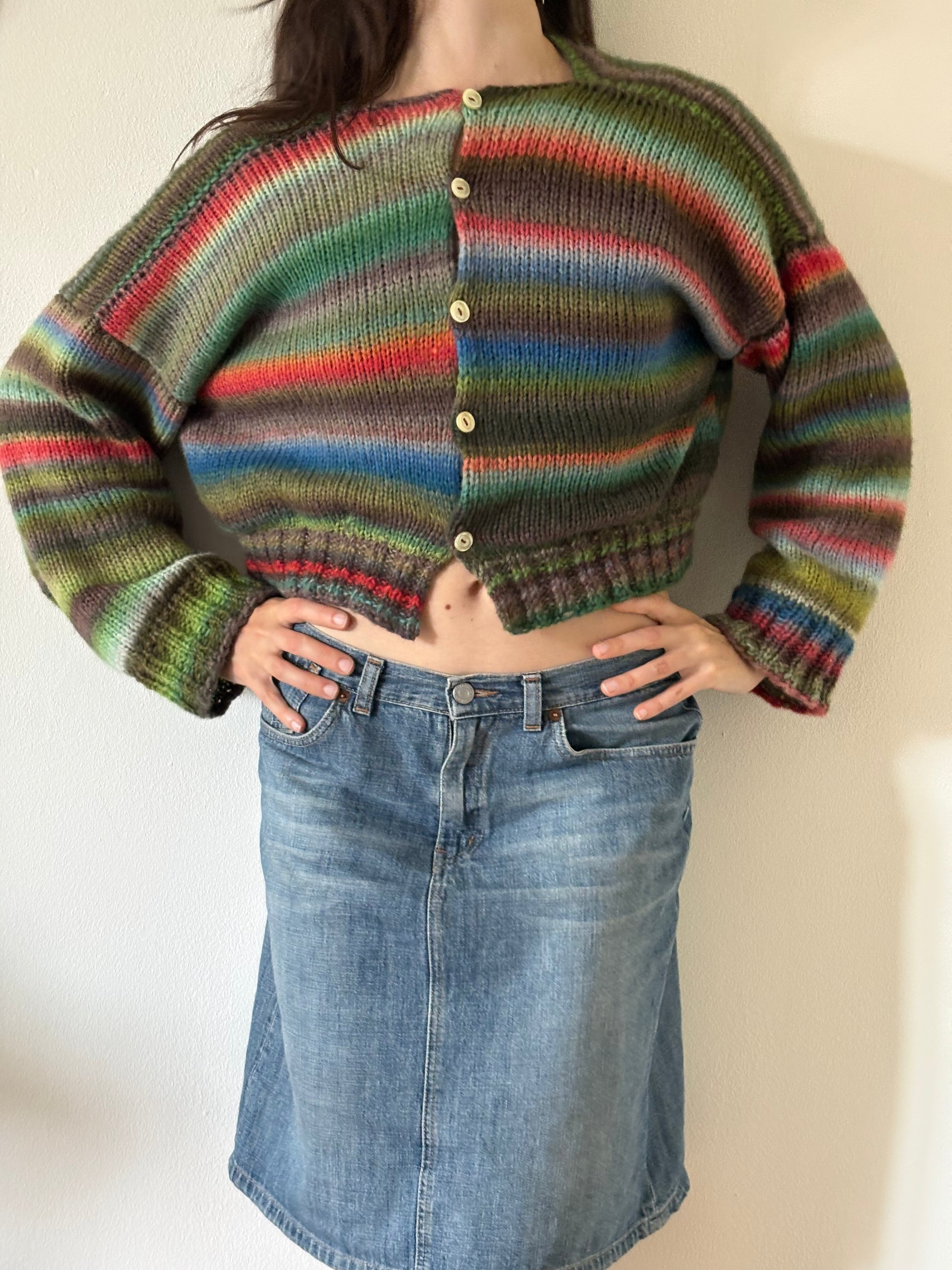 Cropped colorful sweater - Made to order