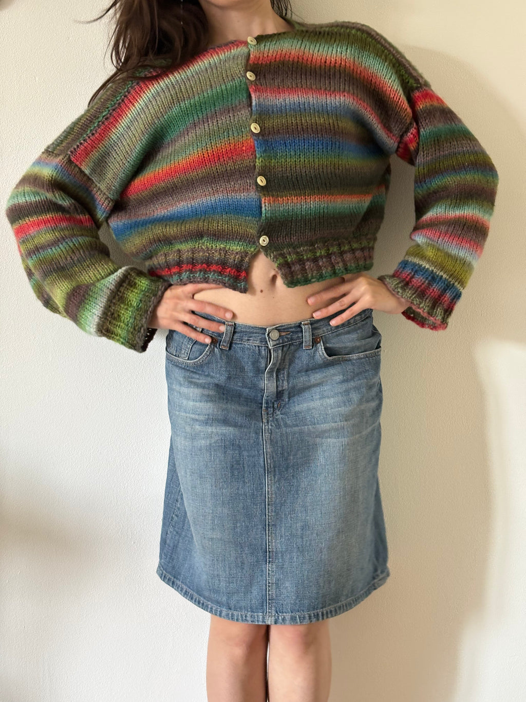 Cropped colorful sweater - Made to order