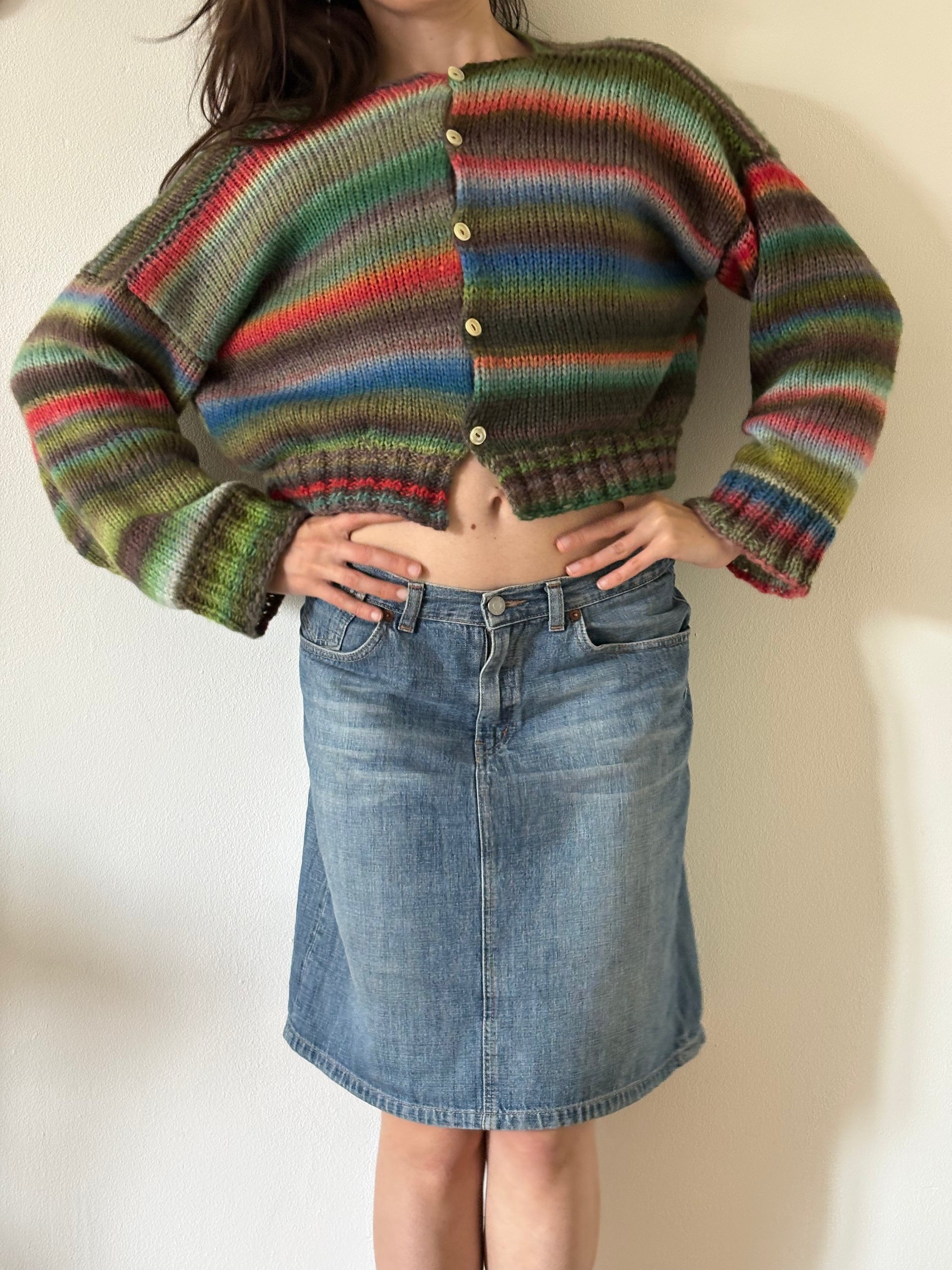 Cropped colorful sweater - Made to order