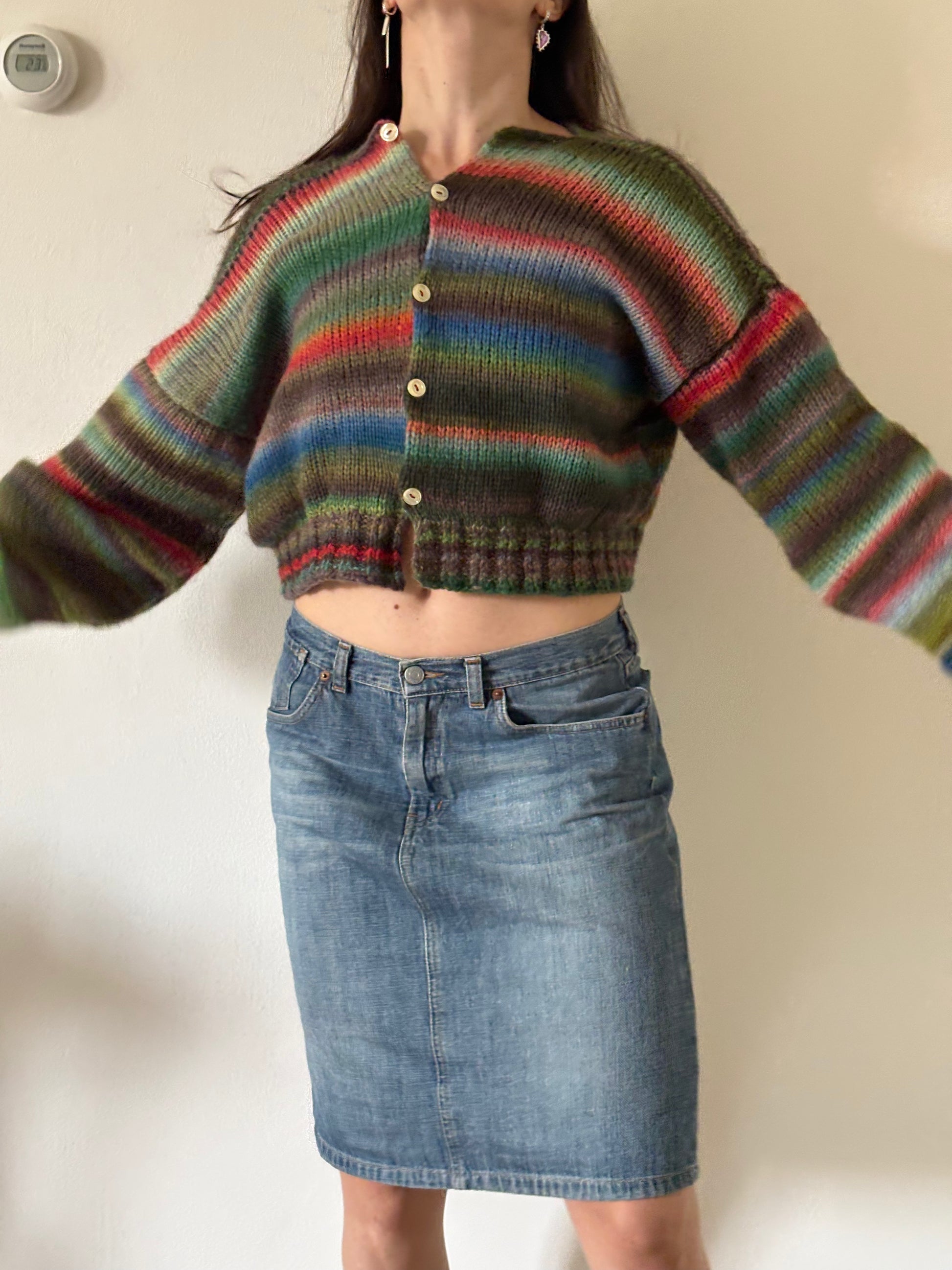Cropped colorful sweater - Made to order